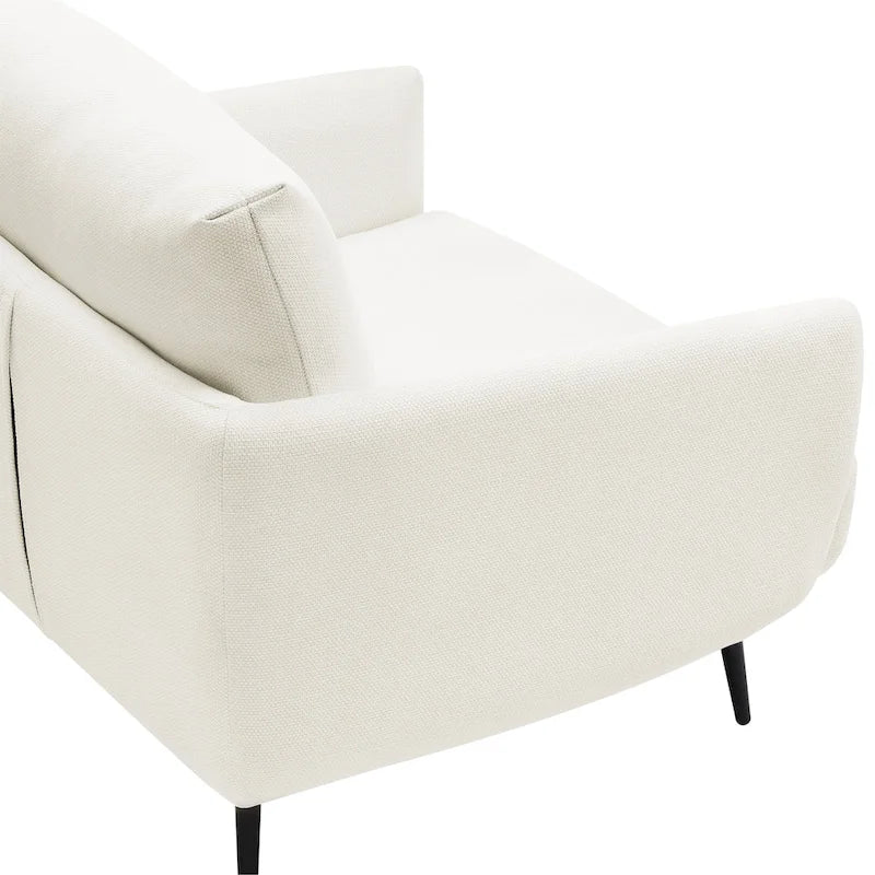 Fauteuil d'appoint surdimensionné avec accoudoirs étroits et coussins moelleux, gris