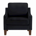Fauteuil d'appoint rembourré avec pieds en bois Noir Taupe Marine