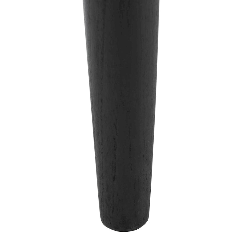 Banc d'appoint en cuir tressé avec cadre en bois, noir