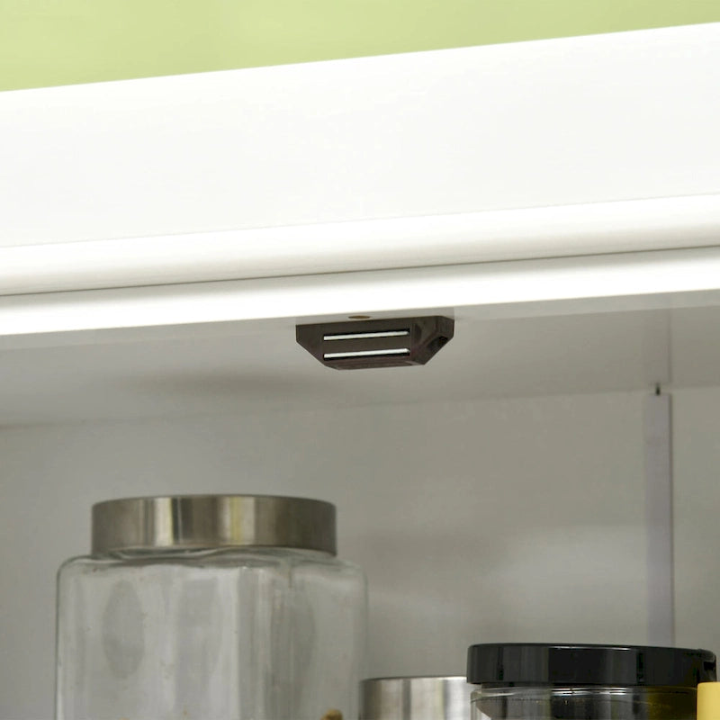Meuble de rangement autoportant 4 portes pour garde-manger de cuisine avec tiroir, noir et blanc
