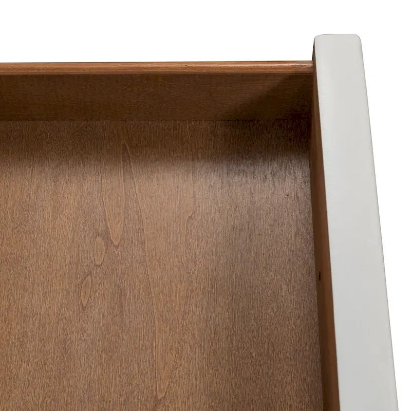Table d'appoint de style antique en bois vieilli blanc avec porte miroir