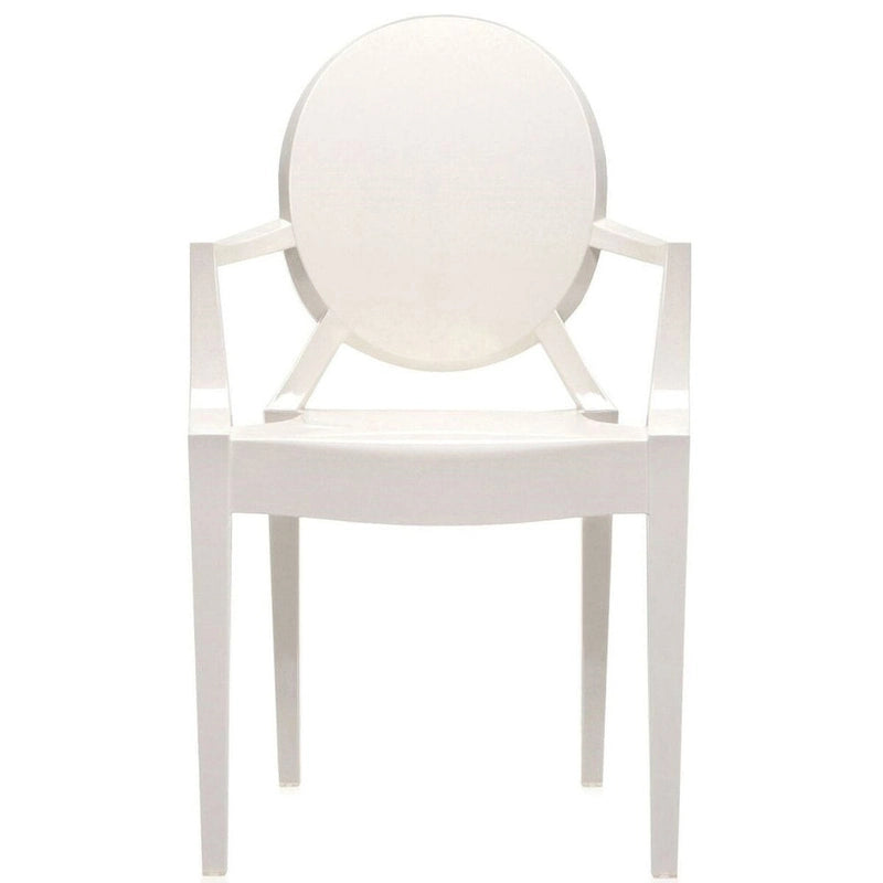 Fauteuil de salle à manger transparent en polycarbonate avec dossier ovale, en acrylique transparent, pour intérieur et extérieur