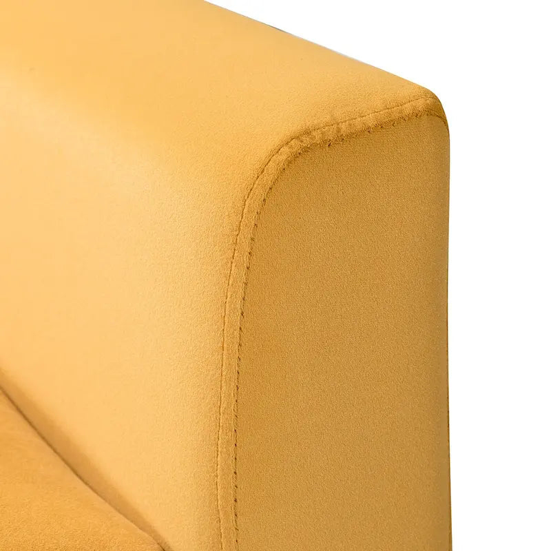 Fauteuil d'appoint capitonné en velours avec pieds en métal doré multicolore