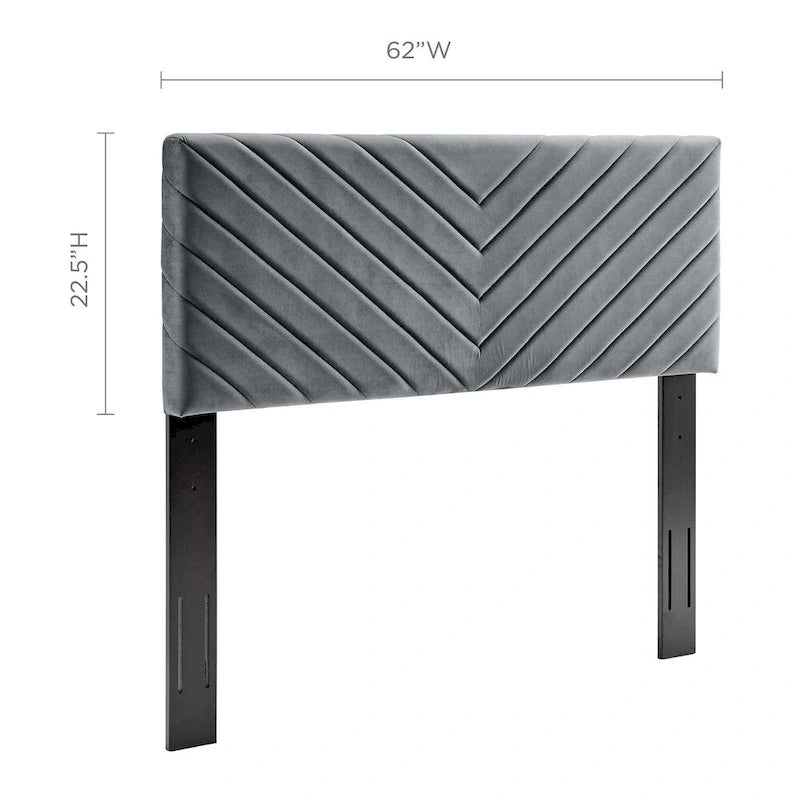 Tête de lit capitonnée en velours à chevrons pour lit double/grand lit, rectangulaire, pour chambre à coucher