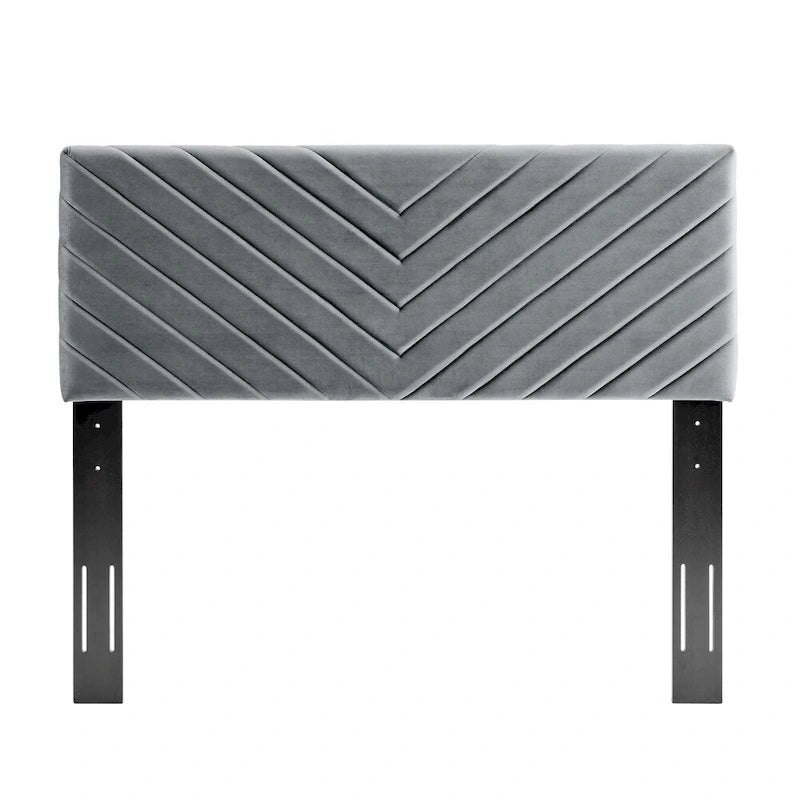 Tête de lit capitonnée en velours à chevrons pour lit double/grand lit, rectangulaire, pour chambre à coucher