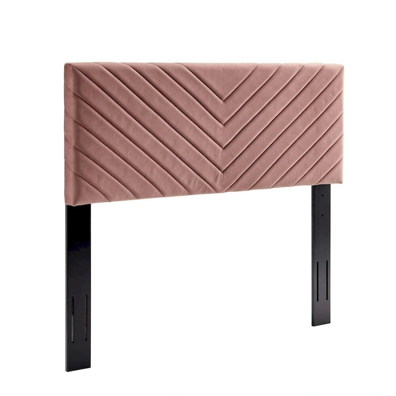 Tête de lit capitonnée en velours à chevrons pour lit double/grand lit, rectangulaire, pour chambre à coucher