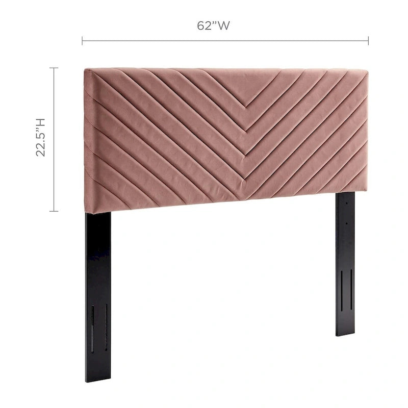 Tête de lit capitonnée en velours à chevrons pour lit double/grand lit, rectangulaire, pour chambre à coucher