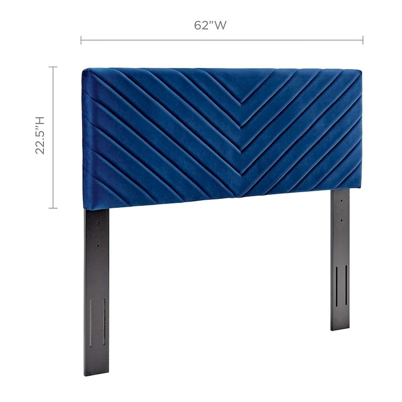 Tête de lit capitonnée en velours à chevrons pour lit double/grand lit, rectangulaire, pour chambre à coucher