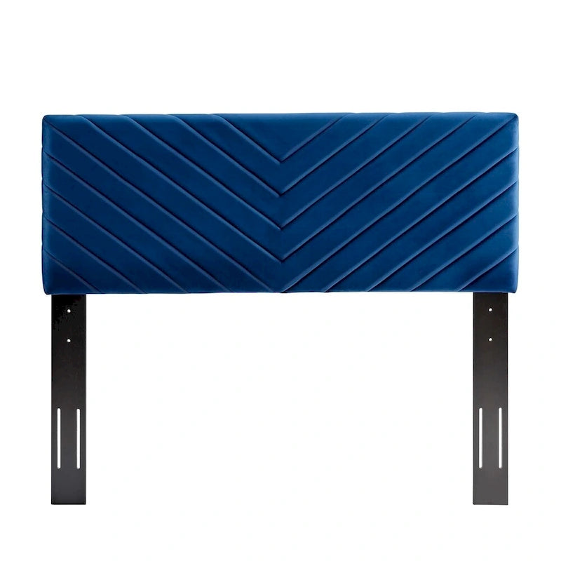 Tête de lit capitonnée en velours à chevrons pour lit double/grand lit, rectangulaire, pour chambre à coucher