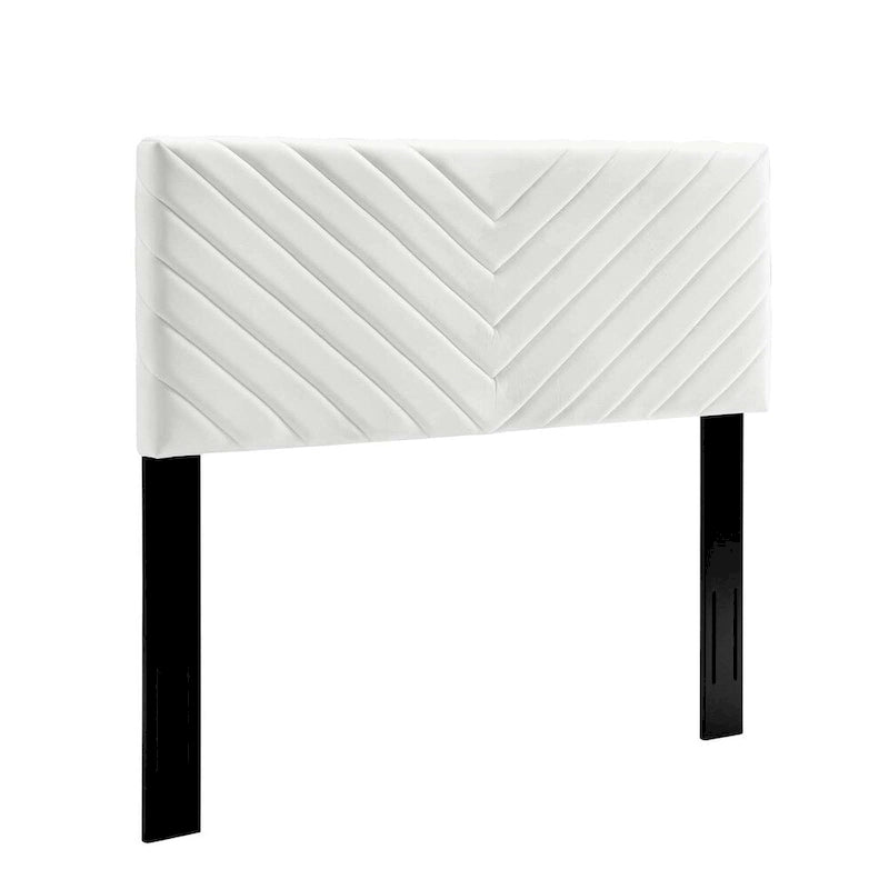 Tête de lit capitonnée en velours à chevrons pour lit double/grand lit, rectangulaire, pour chambre à coucher