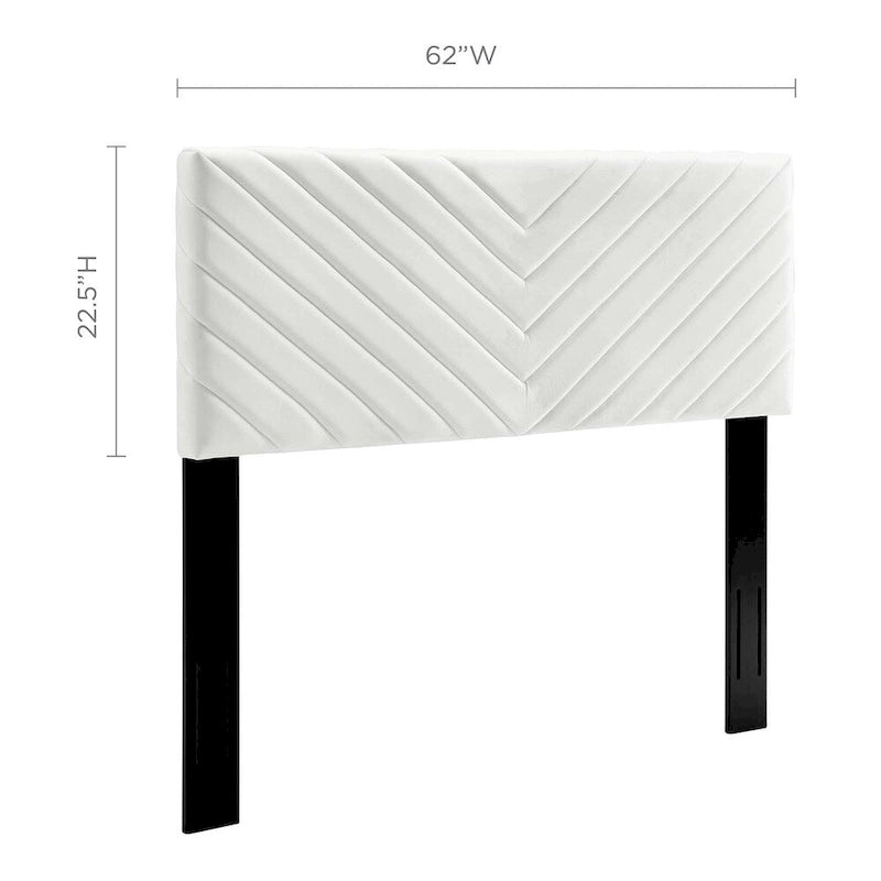 Tête de lit capitonnée en velours à chevrons pour lit double/grand lit, rectangulaire, pour chambre à coucher