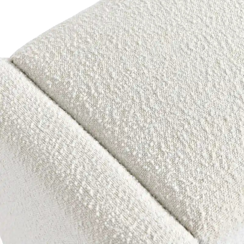 Banc d'appoint rembourré en bouclette blanche avec rembourrage en mousse style moderne