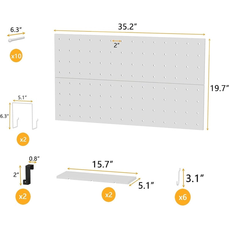 Armoire de rangement blanche pour loisirs créatifs avec panneau perforé et station de recharge intégrée