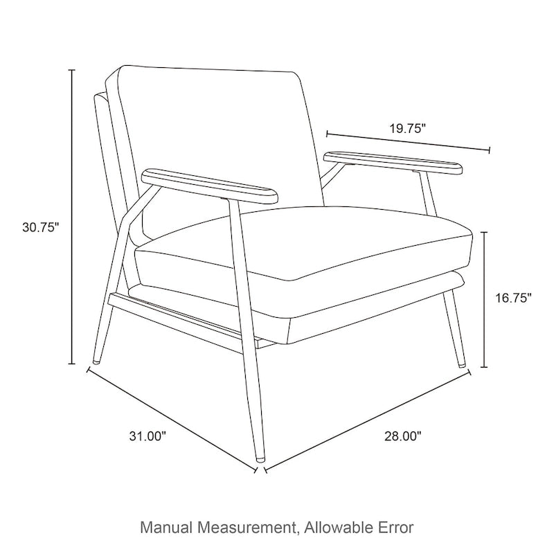 Fauteuil d'appoint moderne du milieu du siècle en similicuir avec accoudoirs en bois, noir